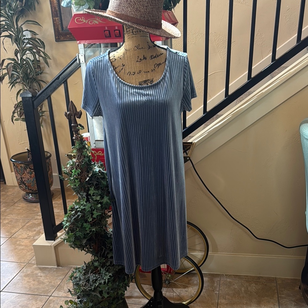 She + Sky Blue Casual Midi Sundress